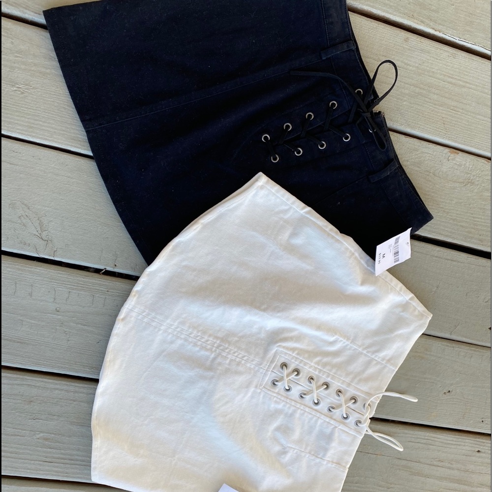 Forever 21 Black & White Velvet Skirts